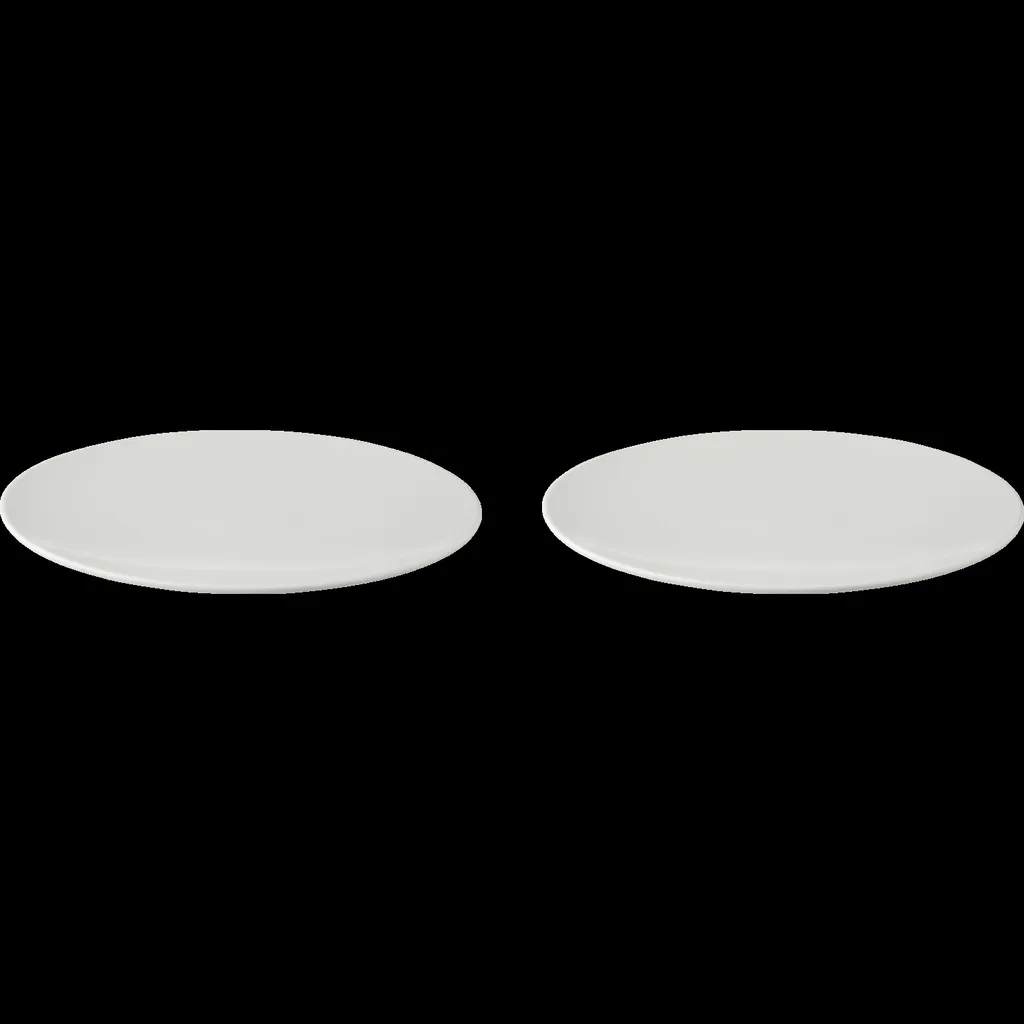 2 x palmer White Delight Teller flach im Set, Porzellan, Ø 32 cm, weiß glänzend, randlos coupe modern, für Pizza,  Menü oder Torte, stapelbar, spülmaschinenfest
